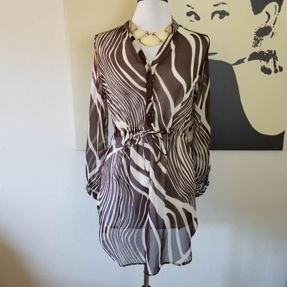 Antilia Femme Tops - 3/$20 🎂 Brown & Cream Zebra Print Coverall M
